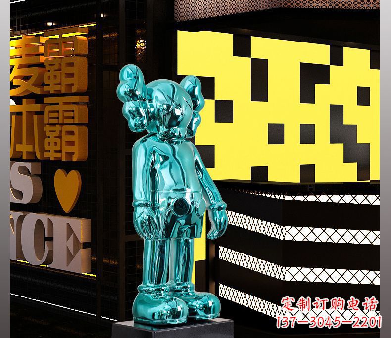 无锡不锈钢蓝色机器人雕塑引领未来的艺术品