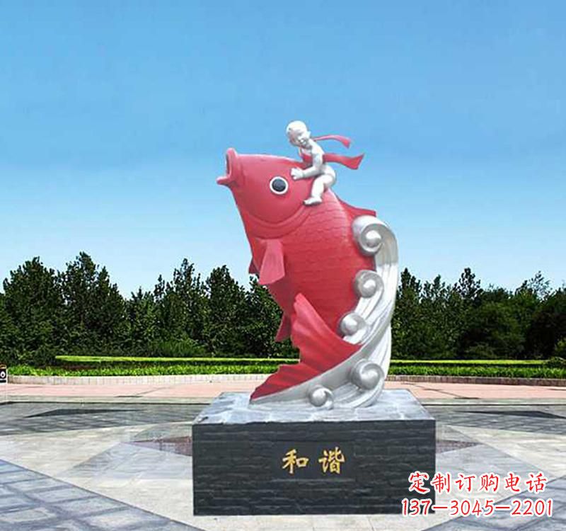 无锡不锈钢鲤鱼动物雕塑