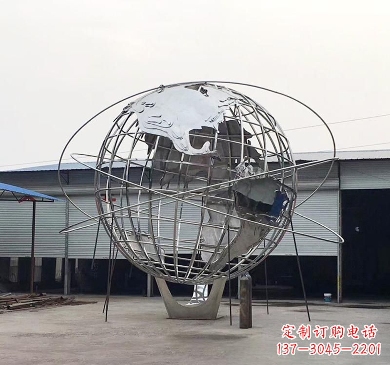 无锡不锈钢制作的镂空地球雕塑