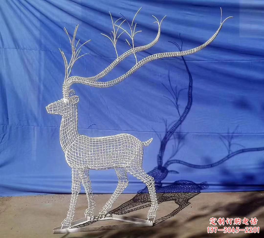 无锡不锈钢麋鹿雕塑精美的景观装饰品