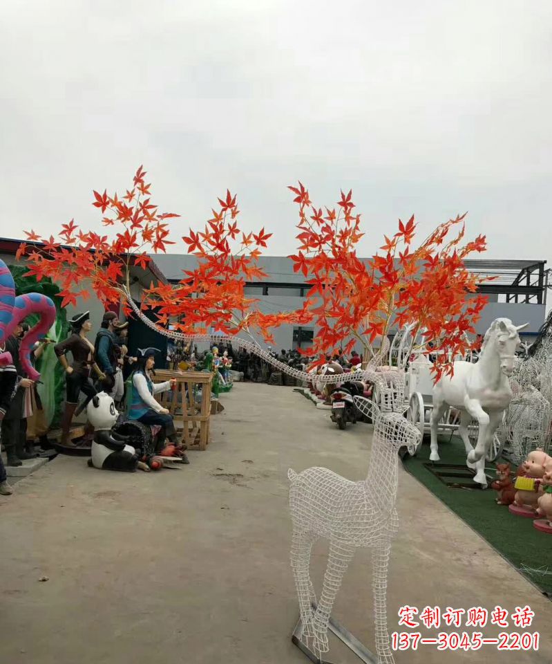 无锡不锈钢镂空麋鹿雕塑