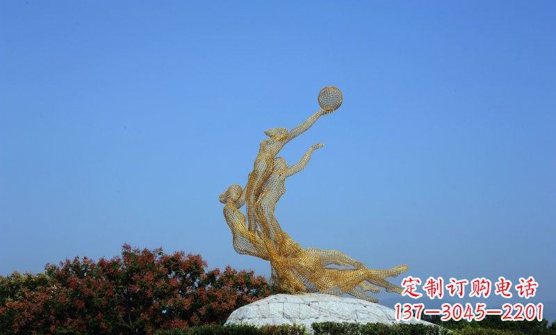无锡精致的不锈钢女排雕塑