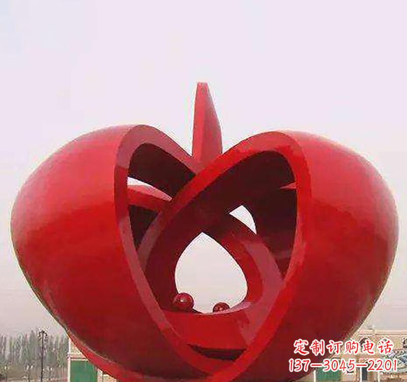 无锡不锈钢镂空苹果雕塑精致美观的艺术品