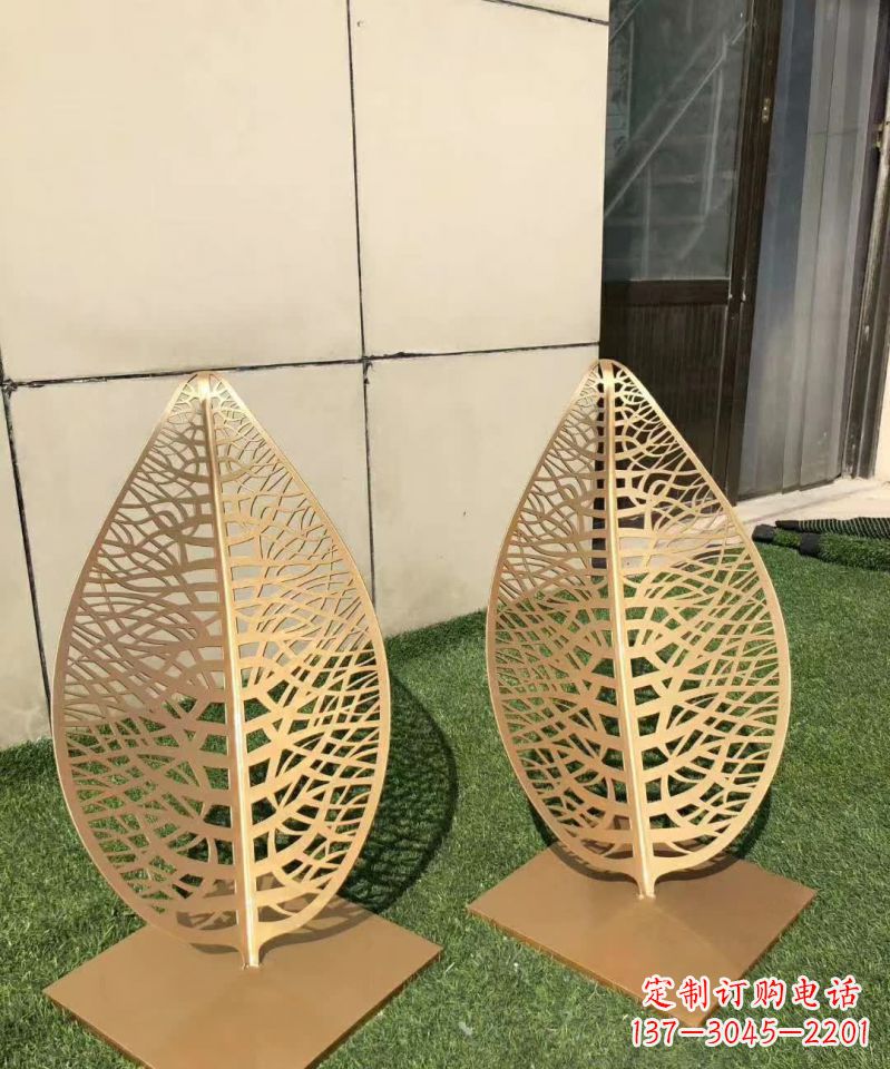 无锡不锈钢树叶雕塑,精致典雅