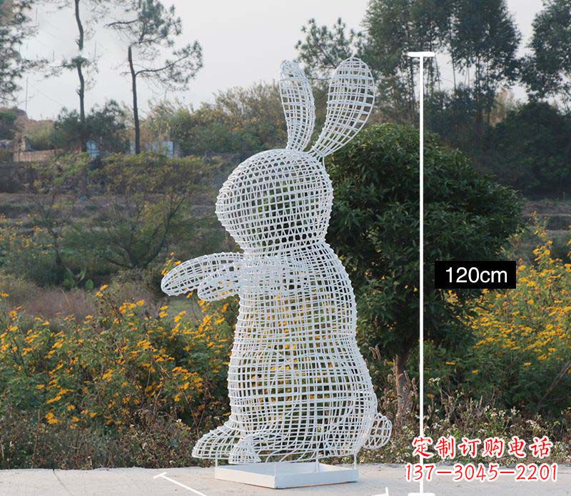 无锡不锈钢镂空兔子雕塑1