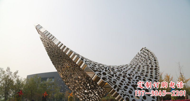 无锡不锈钢镂空字母遮阳亭子广场雕塑