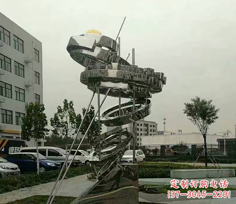 无锡不锈钢螺旋戒指雕塑令人惊叹的美学之作