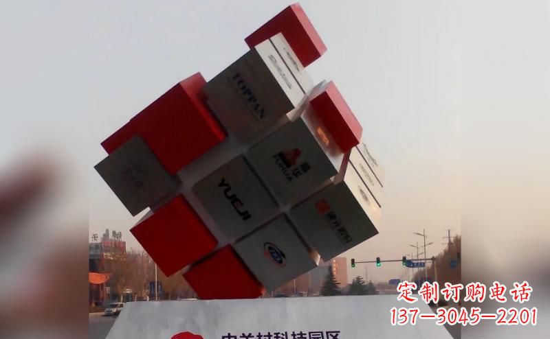无锡不锈钢魔方雕塑 (3)