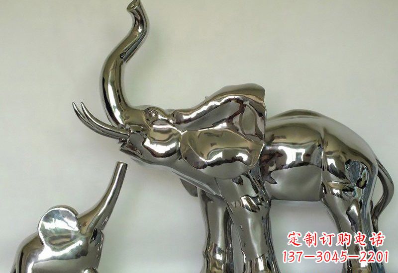无锡不锈钢母子大象雕塑