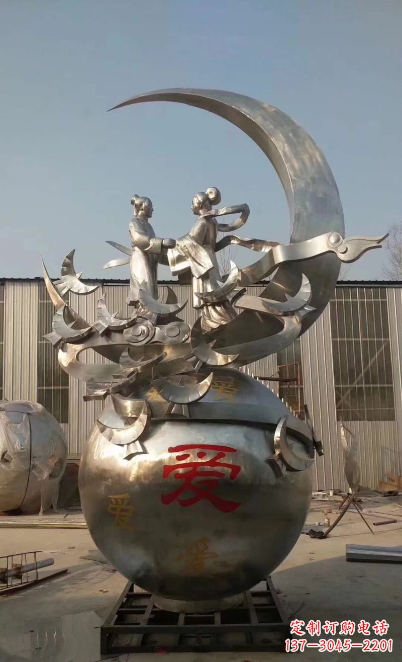 无锡不锈钢牛郎织女雕塑1