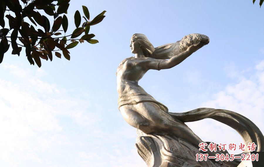 无锡女娲传承中华神话的不锈钢雕塑