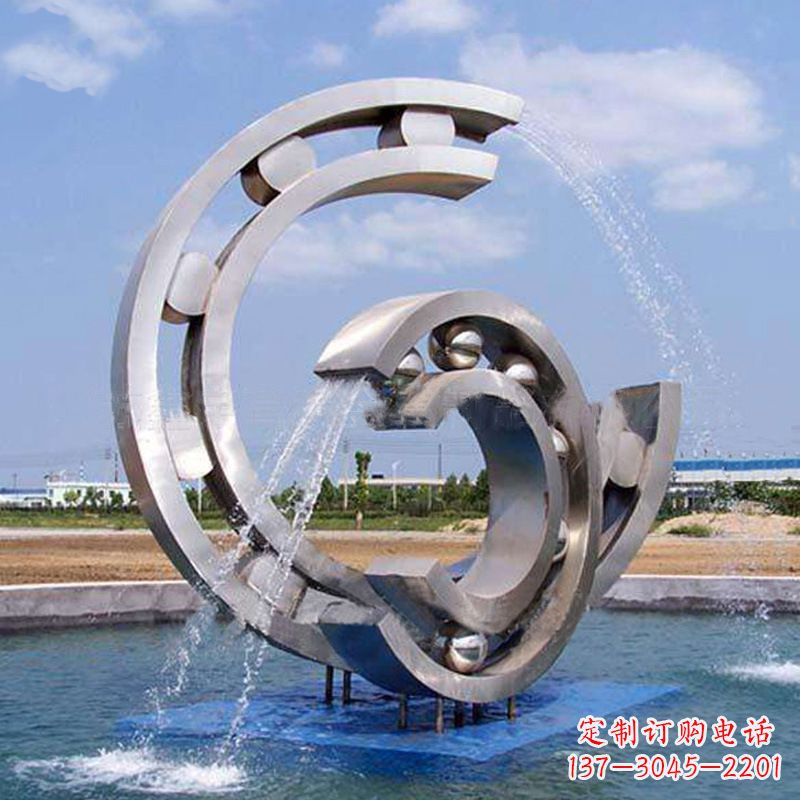 无锡不锈钢喷水雕塑点缀园林水景的美