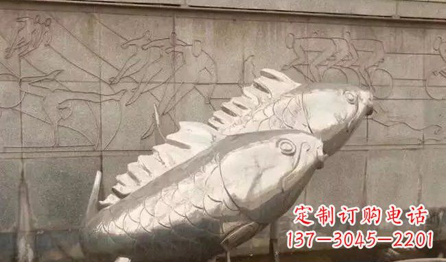 无锡不锈钢喷泉鱼雕塑美丽装点城市