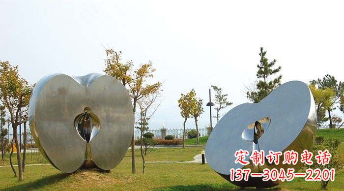 无锡不锈钢苹果雕塑1