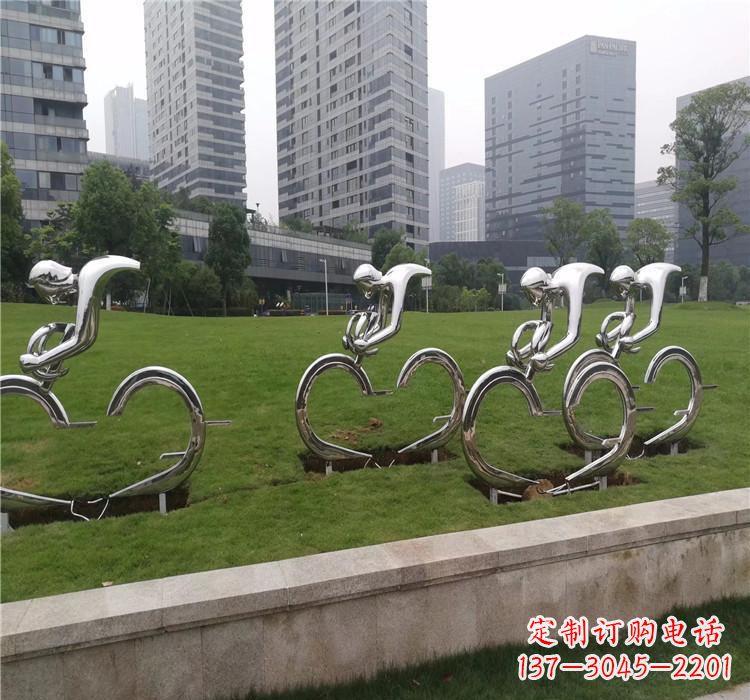 无锡不锈钢自行车雕塑美丽的艺术绽放