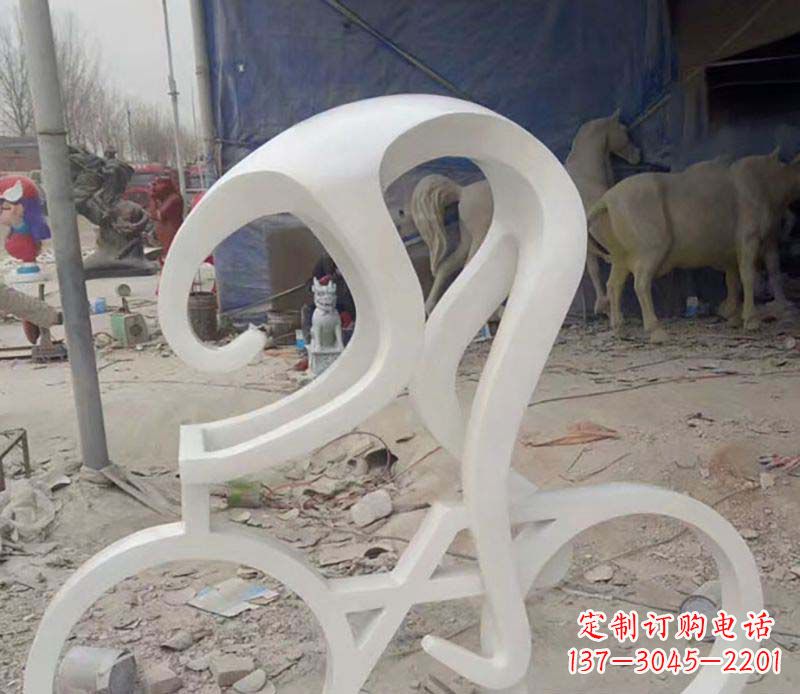 无锡不锈钢自行车雕塑——景观的点缀