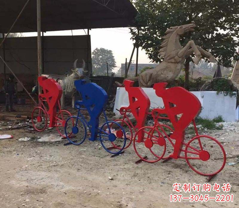 无锡不锈钢骑自行车雕塑一种经典的艺术形式