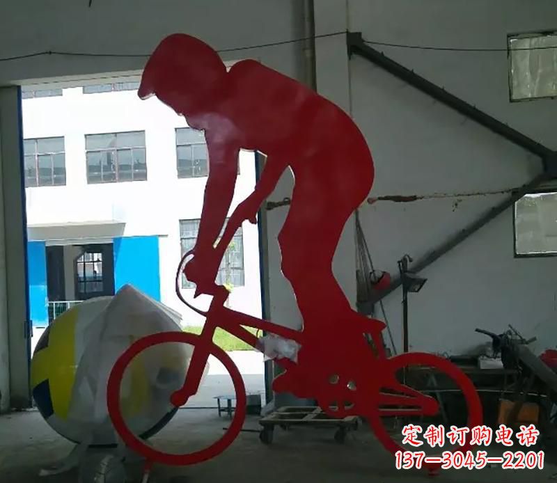 无锡不锈钢骑自行车运动雕塑