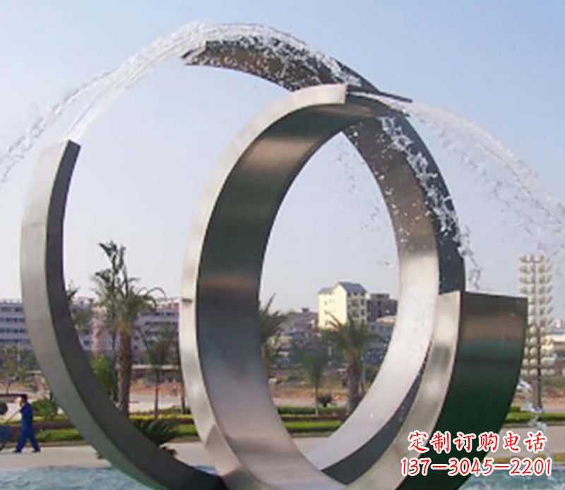 无锡不锈钢情侣戒指雕塑