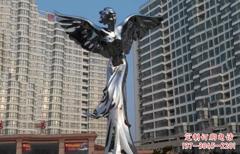 无锡不锈钢天使雕塑传递着美丽与希望