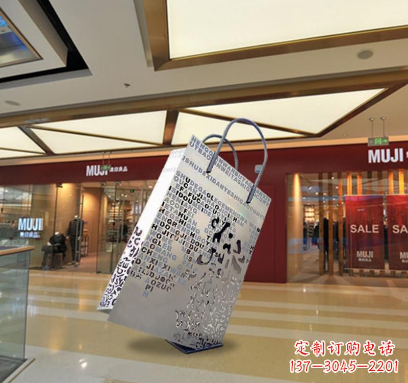 无锡不锈钢购物袋雕塑给消费者带来更好的购物体验