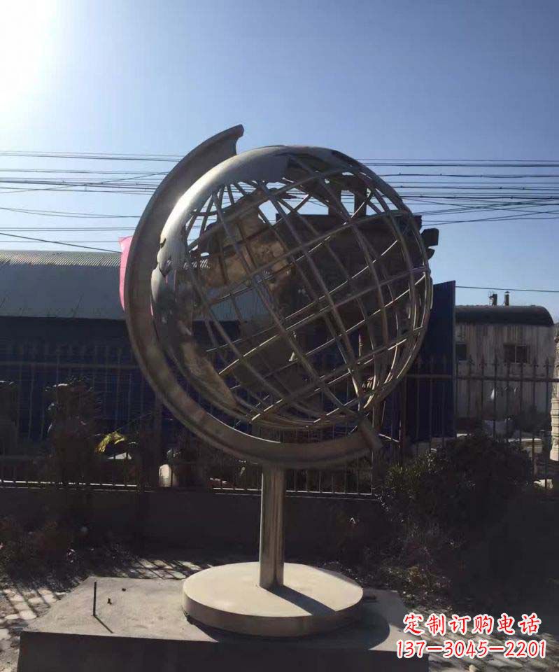 无锡不锈钢地球仪雕塑精美装饰室内空间
