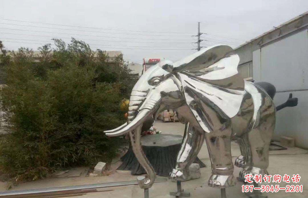 无锡不锈钢售楼部装饰动物大象雕塑
