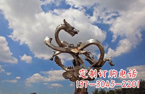 无锡不锈钢双龙戏珠雕塑——千古传说的艺术瑰宝