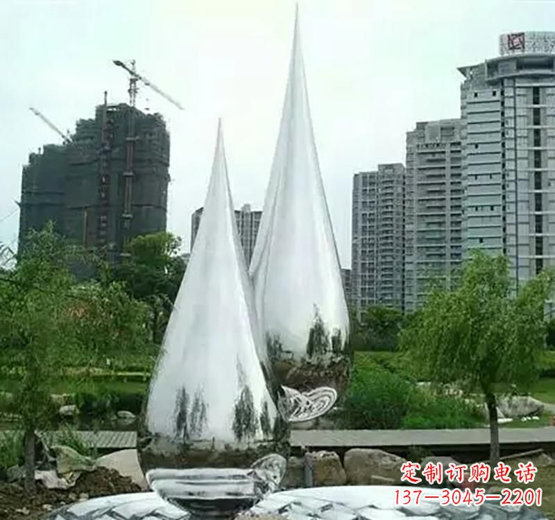 无锡不锈钢水滴拱门雕塑