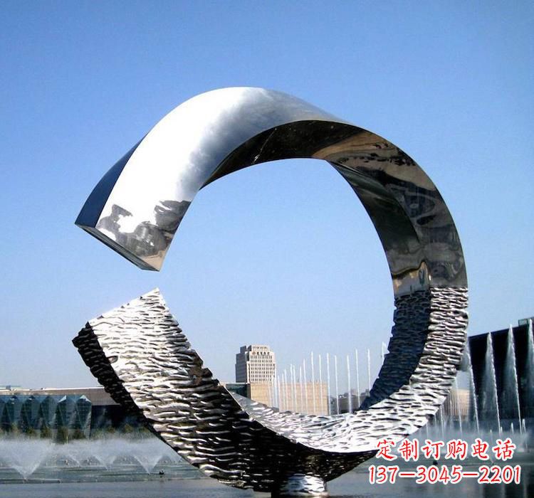 无锡不锈钢水景圆环雕塑艺术与美的结合
