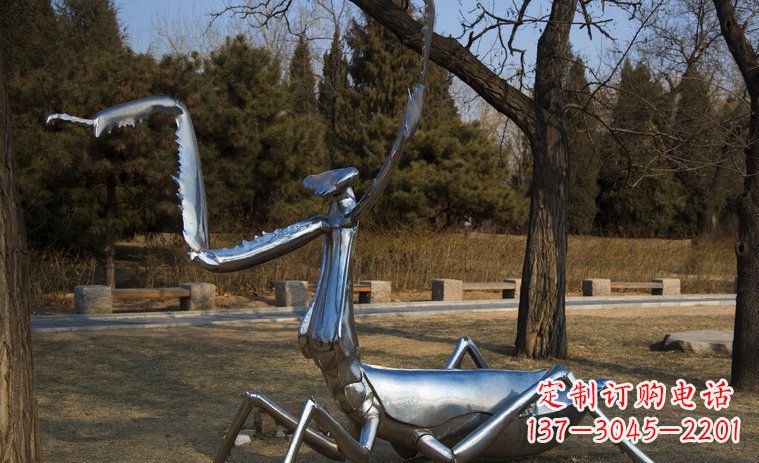 无锡不锈钢螳螂园林景观雕塑