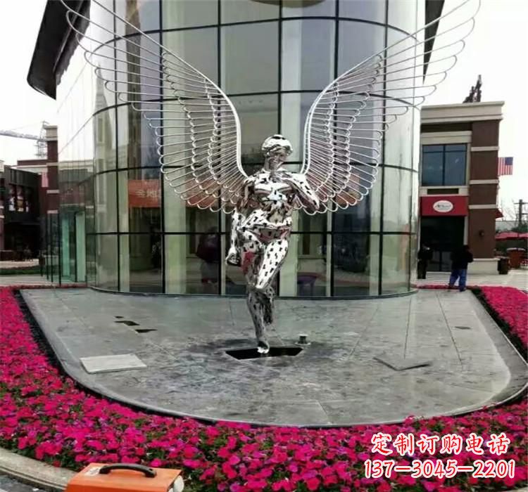 无锡不锈钢天使雕塑传递着爱的美丽