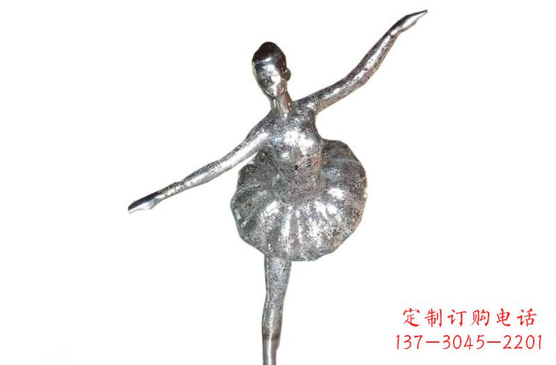 无锡不锈钢跳芭蕾舞女孩雕塑