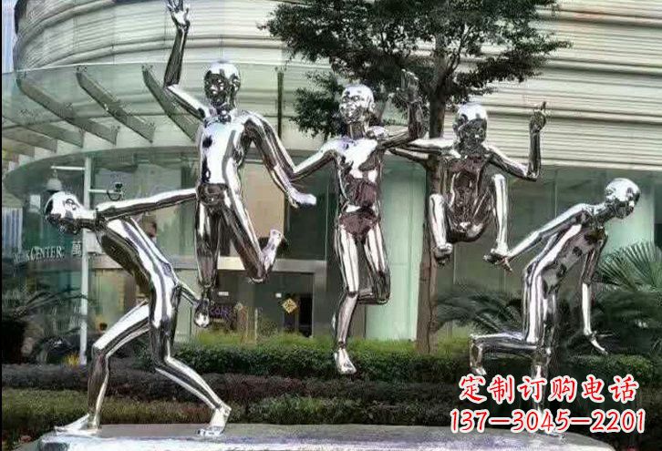 无锡不锈钢跳跃的儿童雕塑