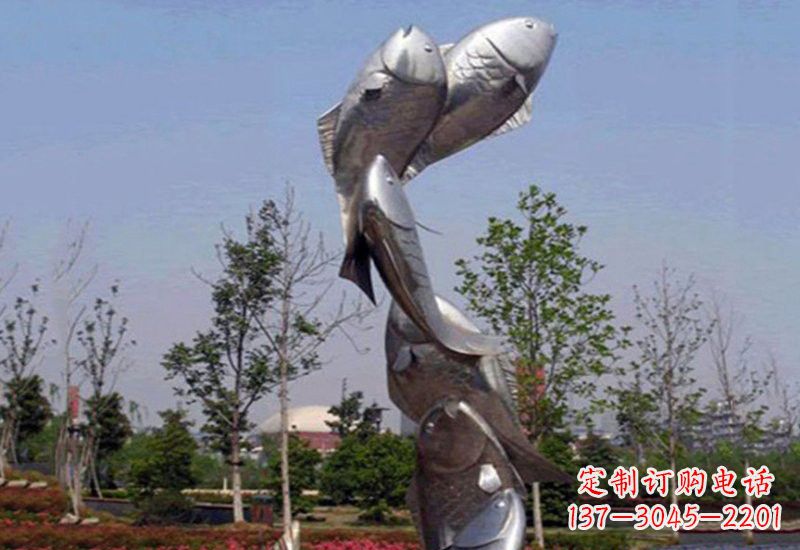 无锡不锈钢跳跃的鲤鱼雕塑