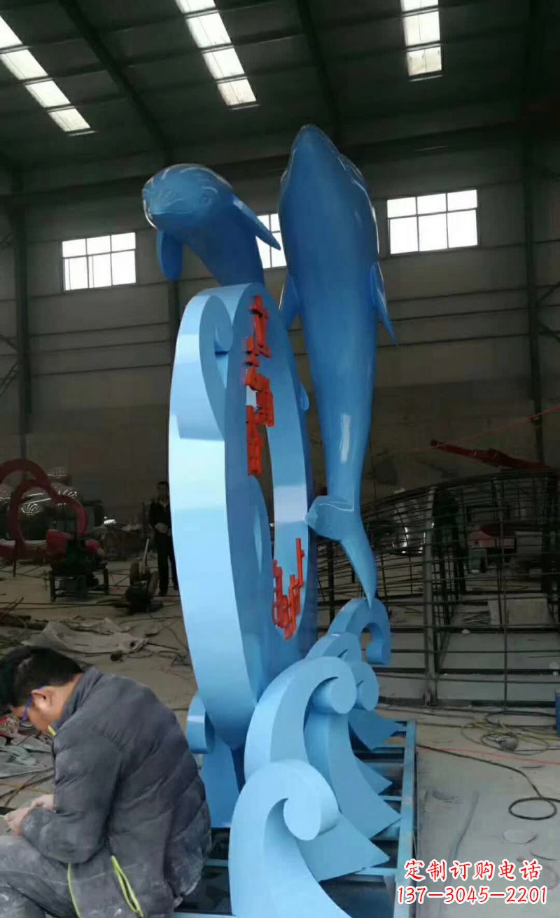 无锡不锈钢跳跃海豚雕塑