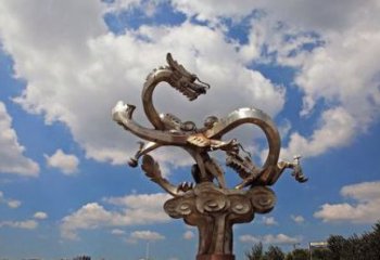 无锡不锈钢双龙戏珠雕塑——千古传说的艺术瑰宝