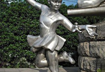 无锡儿童雕塑不锈钢跳舞人物