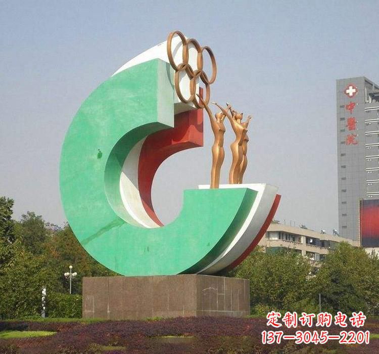 无锡不锈钢五环运动员人物雕塑