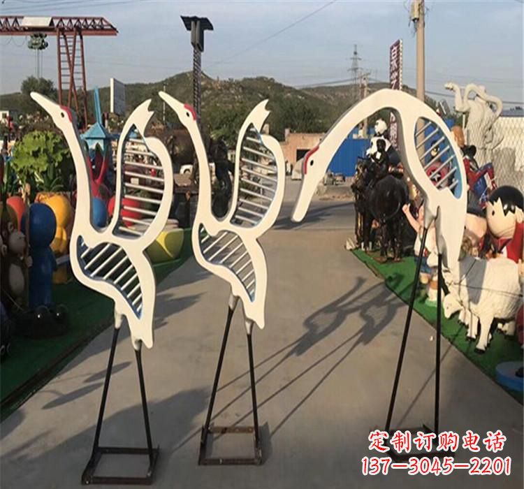 无锡不锈钢仙鹤雕塑 (2)