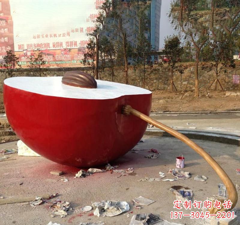 无锡不锈钢苹果雕塑美丽与现代的融合