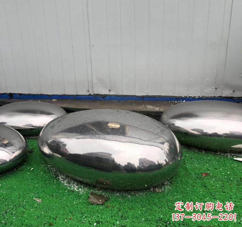 无锡不锈钢现代艺术鹅卵石雕塑