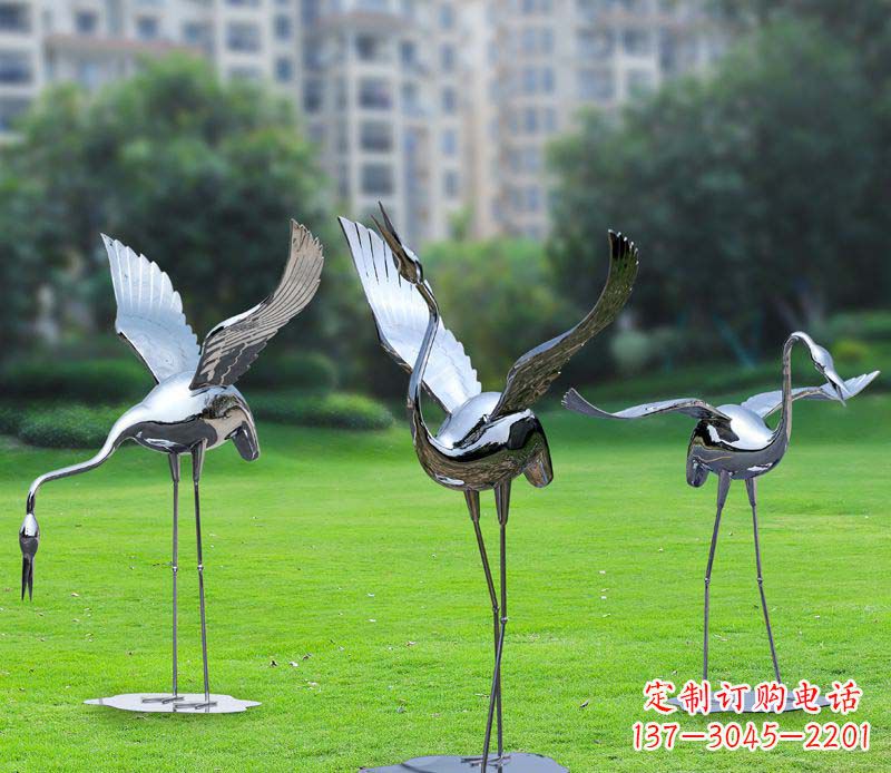 无锡不锈钢仙鹤雕塑展现传统文化风采