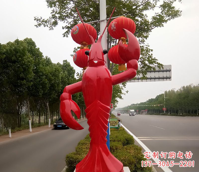 无锡不锈钢小龙虾雕塑精美之灵
