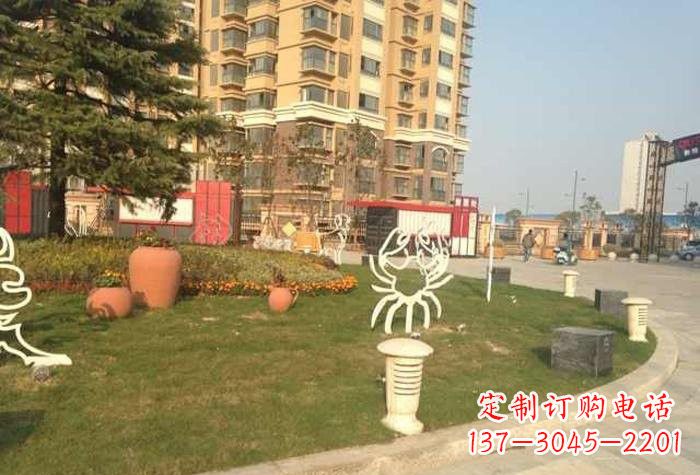 无锡不锈钢小区抽象螃蟹雕塑