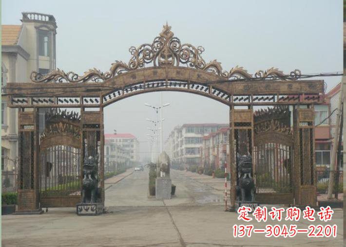 无锡不锈钢小区三门牌坊雕塑