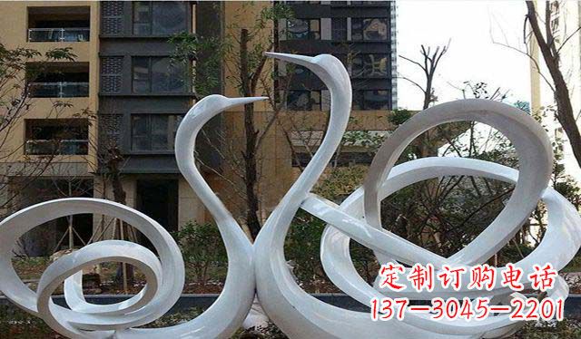 无锡不锈钢小区艺术天鹅雕塑