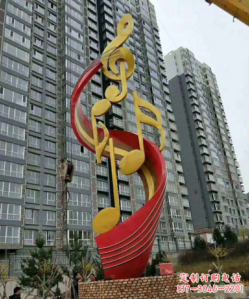 无锡不锈钢小区音符雕塑传递音乐的魅力