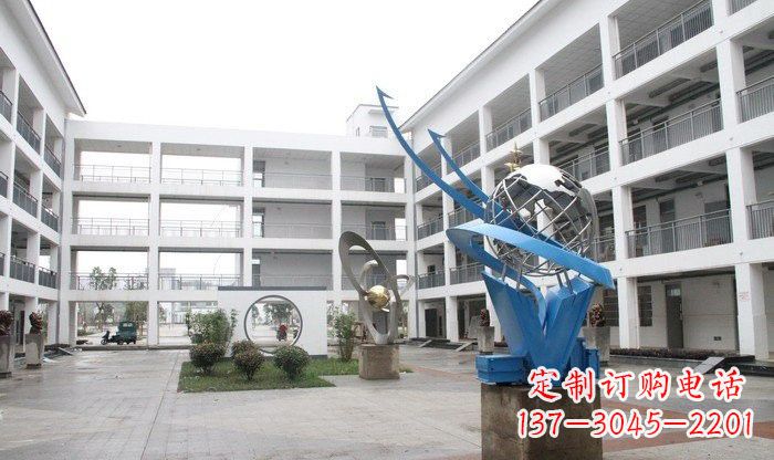 无锡不锈钢地球雕塑缔造美丽的校园