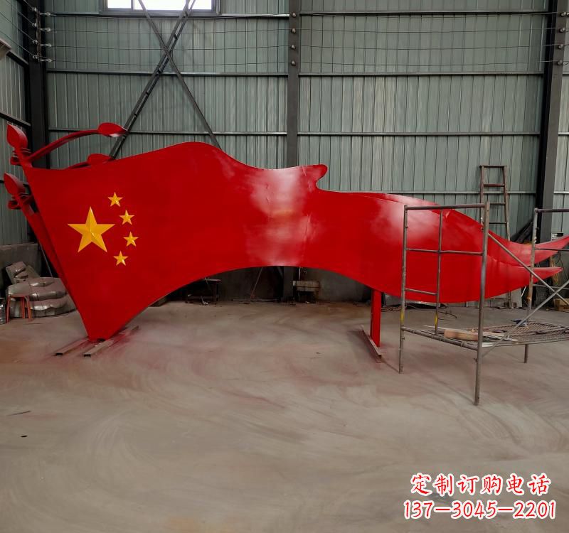 无锡不锈钢校园党旗标志雕塑